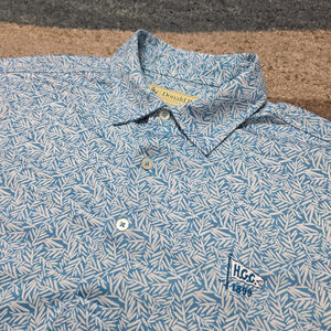 Hackensack Golf Club Donald Ross Performance Blue Golf Polo Shirt Size Medium